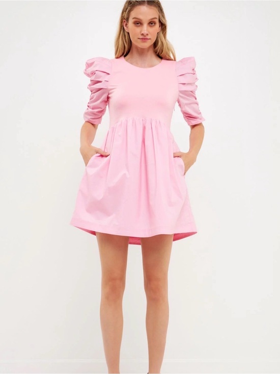 Dresses & Skirts - English Factory NWT Pink Puff Sleeve Dress